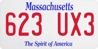 MA license plate 623UX3