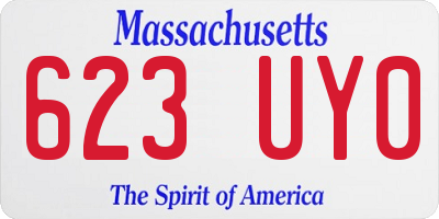MA license plate 623UY0