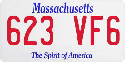 MA license plate 623VF6