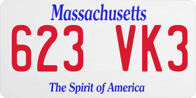 MA license plate 623VK3