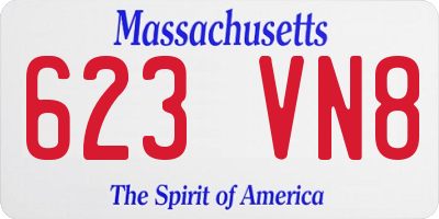 MA license plate 623VN8