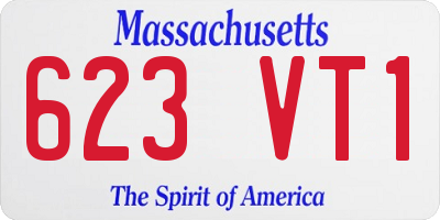 MA license plate 623VT1