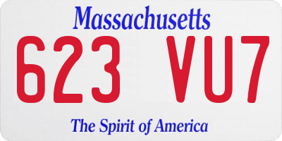 MA license plate 623VU7