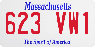 MA license plate 623VW1