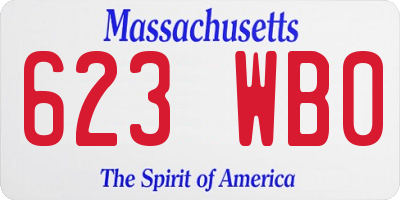 MA license plate 623WB0