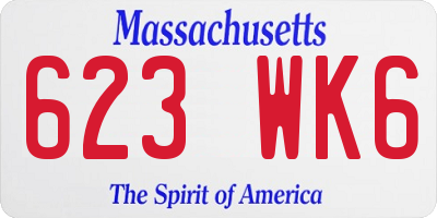 MA license plate 623WK6