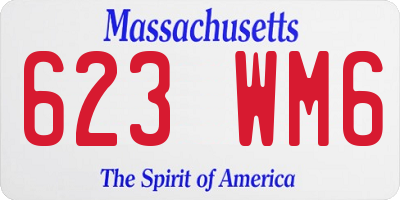 MA license plate 623WM6
