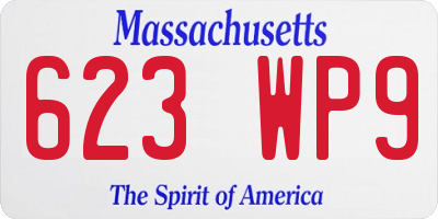 MA license plate 623WP9