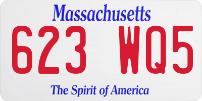 MA license plate 623WQ5