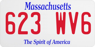 MA license plate 623WV6