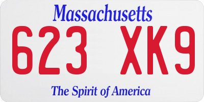 MA license plate 623XK9