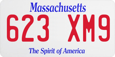 MA license plate 623XM9