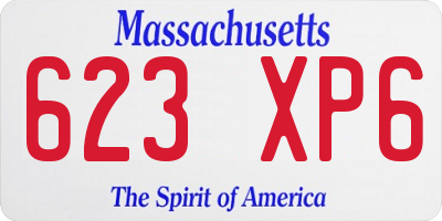 MA license plate 623XP6