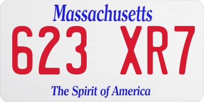 MA license plate 623XR7