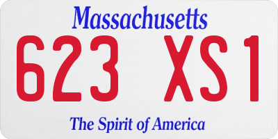 MA license plate 623XS1