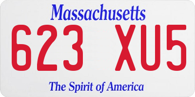 MA license plate 623XU5