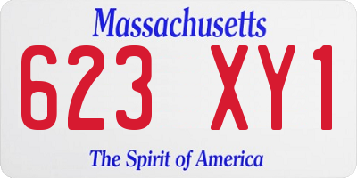 MA license plate 623XY1