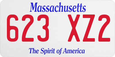 MA license plate 623XZ2