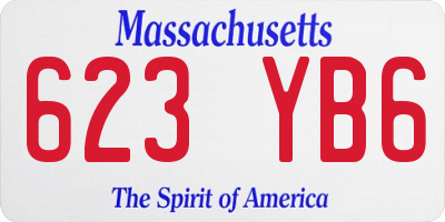 MA license plate 623YB6