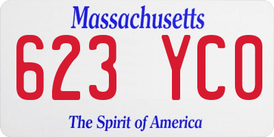 MA license plate 623YC0