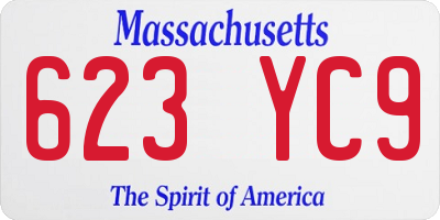 MA license plate 623YC9