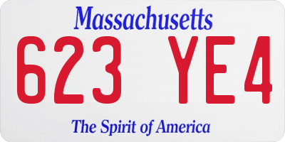 MA license plate 623YE4