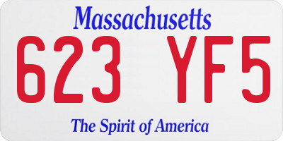 MA license plate 623YF5