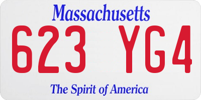 MA license plate 623YG4