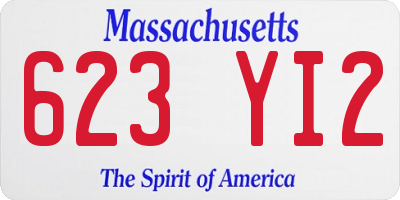 MA license plate 623YI2