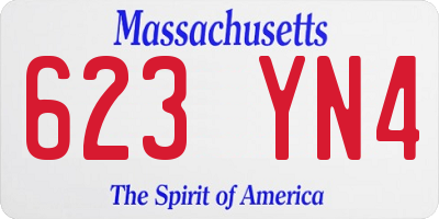 MA license plate 623YN4
