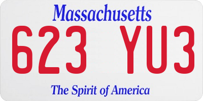 MA license plate 623YU3