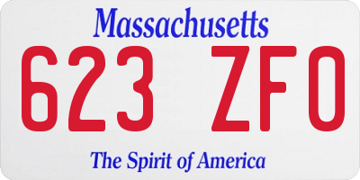 MA license plate 623ZF0