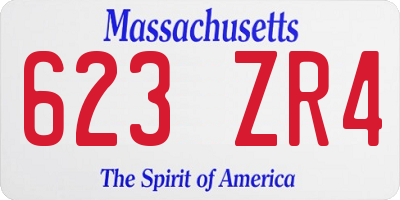 MA license plate 623ZR4