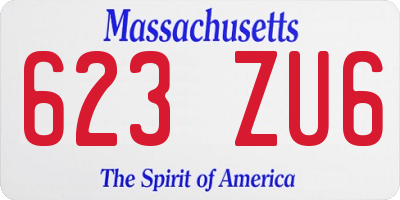 MA license plate 623ZU6