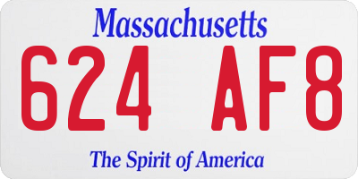 MA license plate 624AF8