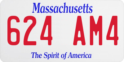 MA license plate 624AM4