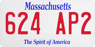 MA license plate 624AP2