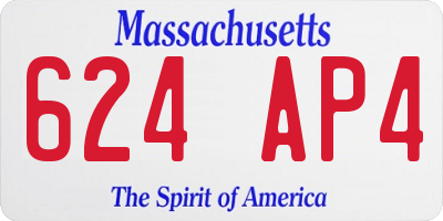MA license plate 624AP4