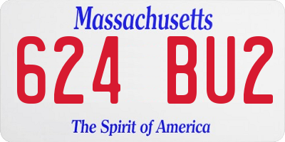 MA license plate 624BU2