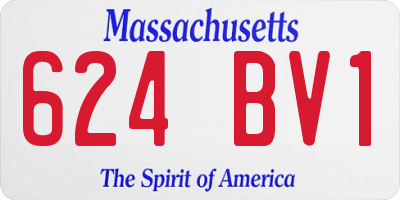 MA license plate 624BV1
