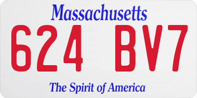 MA license plate 624BV7