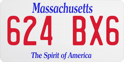 MA license plate 624BX6