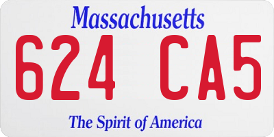 MA license plate 624CA5
