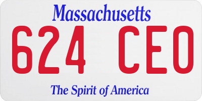 MA license plate 624CE0