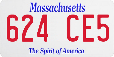 MA license plate 624CE5