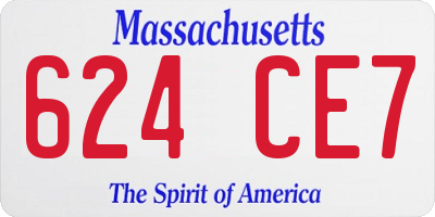 MA license plate 624CE7