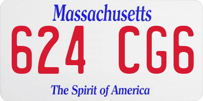 MA license plate 624CG6