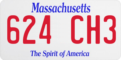 MA license plate 624CH3