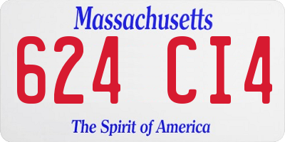 MA license plate 624CI4