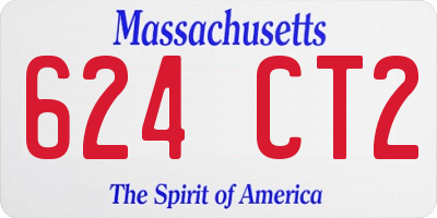 MA license plate 624CT2